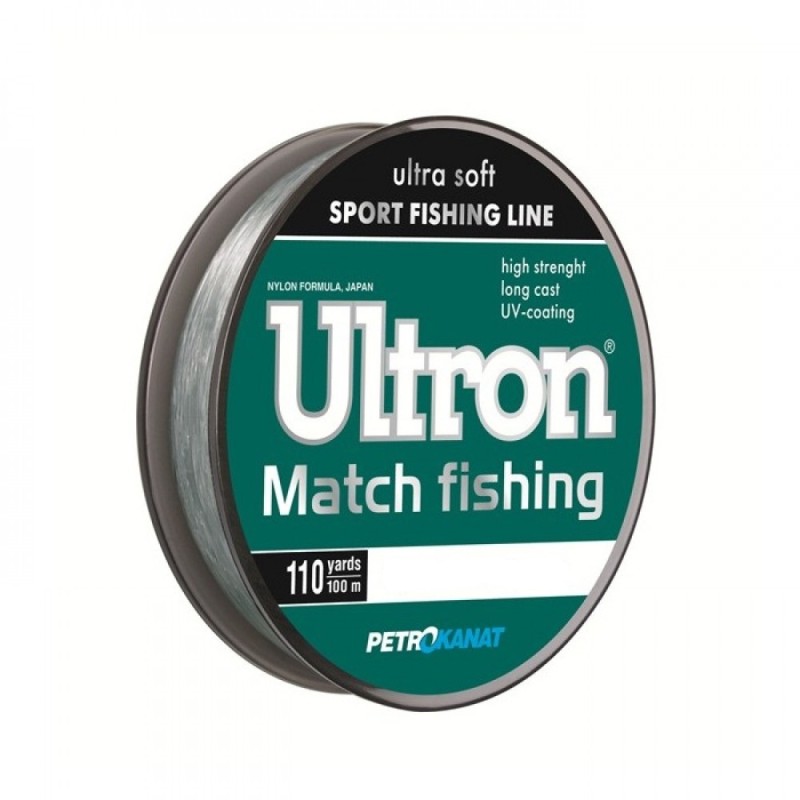 Леска монофильная Ultron Match Fishing 0.181 мм, 3.8 кг, 100 м