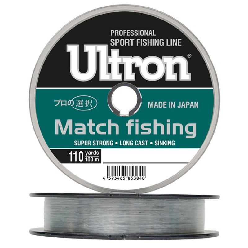 Леска монофильная Ultron Match Fishing 0.285 мм, 9 кг, 100 м