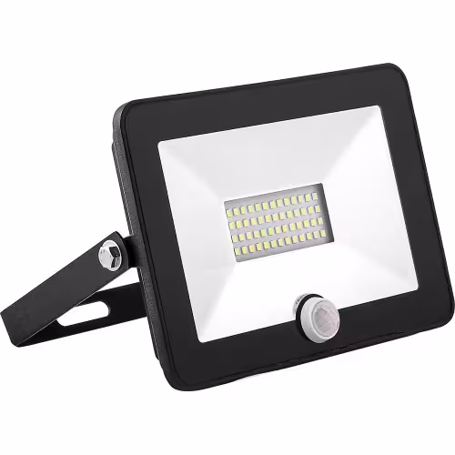 Прожектор светодиодный с инфракрасным датчиком Saffit SFL80-20W, 6400К, 1800 Лм, IP65, черный