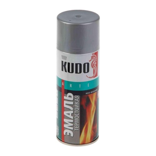 Эмаль термостойкая Kudo KU-5001, серебро, 520 мл