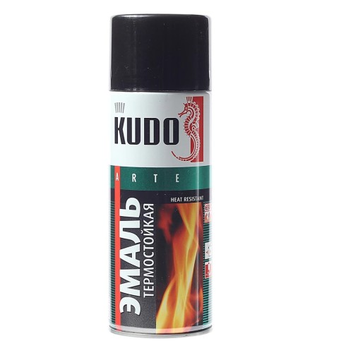 Эмаль термостойкая Kudo KU-5002, черный, 520 мл