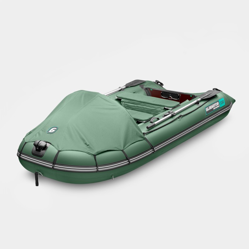 Надувная лодка ПВХ Gladiator C330AL, пайол алюминиевый, зеленый