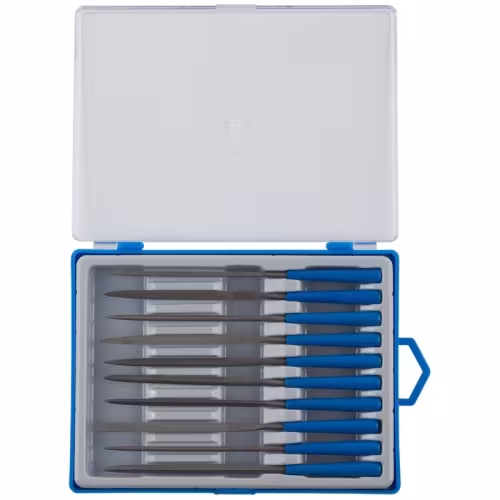 Набор надфилей 10пр. 100мм, насечка 0=драчевая, пластмассовая ручка, ЗУБР 