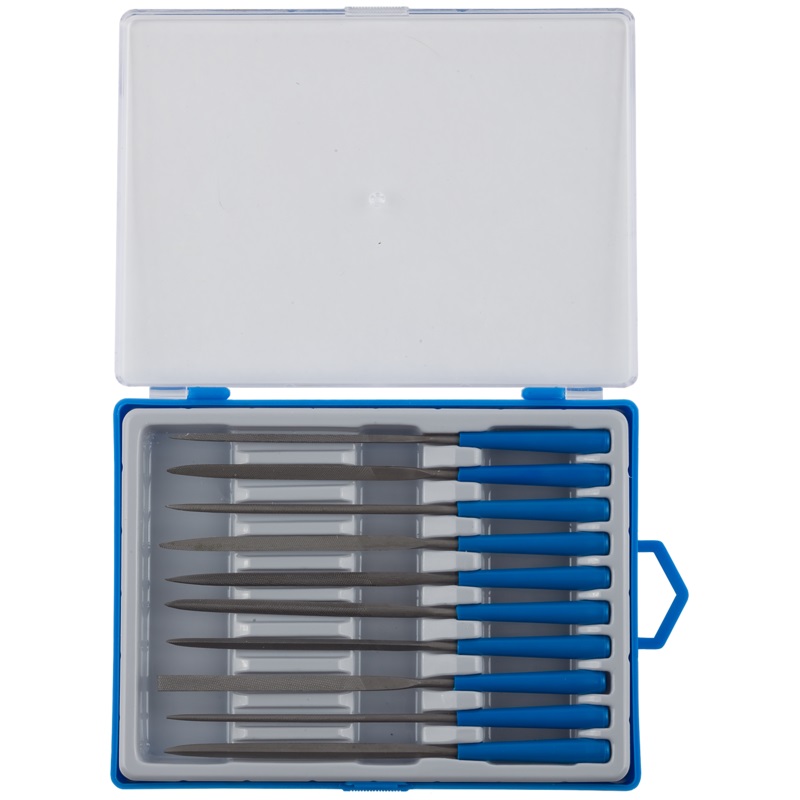 Набор надфилей 10пр. 100мм, насечка 0=драчевая, пластмассовая ручка, ЗУБР 