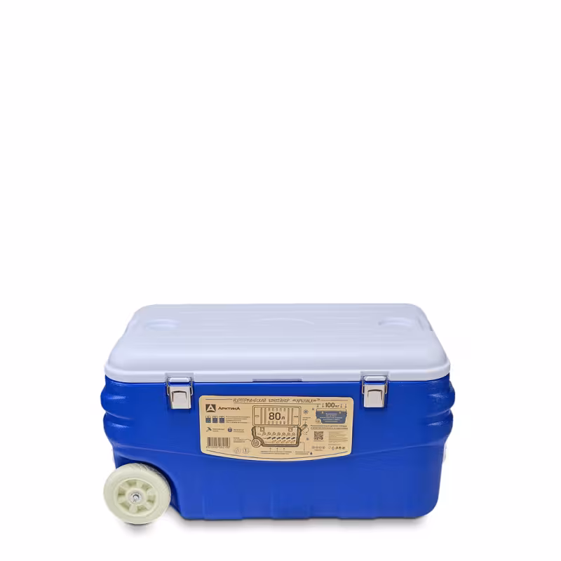 Термоконтейнер Арктика 2000, 80 л, синий/белый
