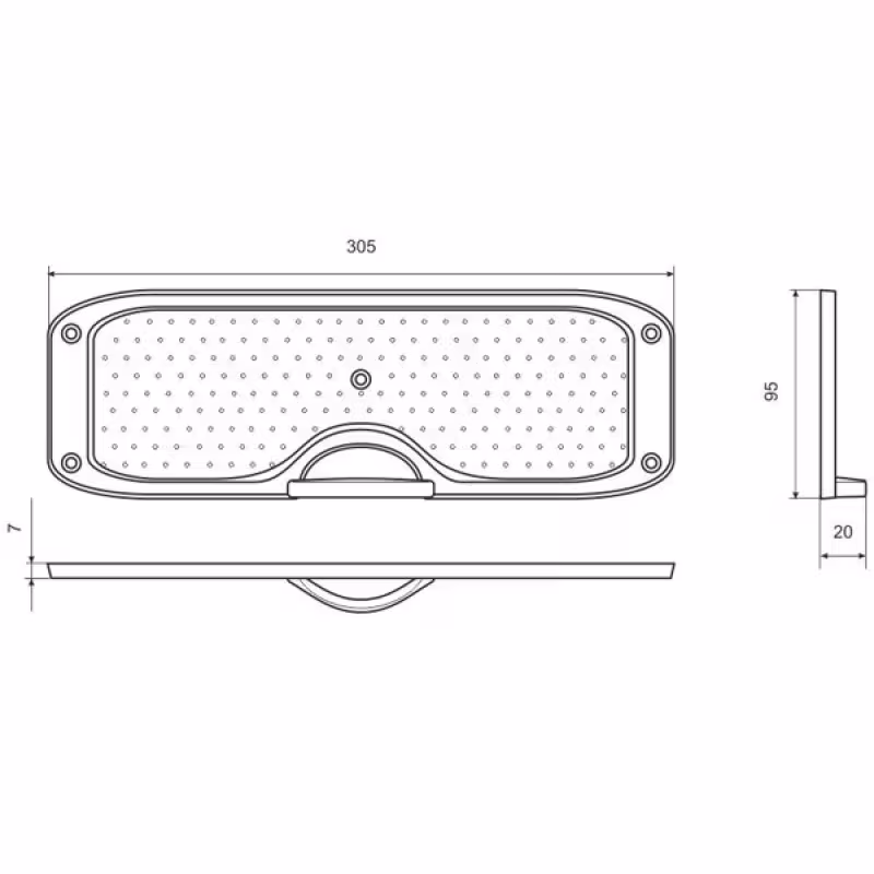 Накладка передняя на транец Badger DJ1202, серый