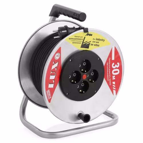 Удлинитель четырехместный с заземлением на катушке (16А, 3,5 кВт, 30 м)