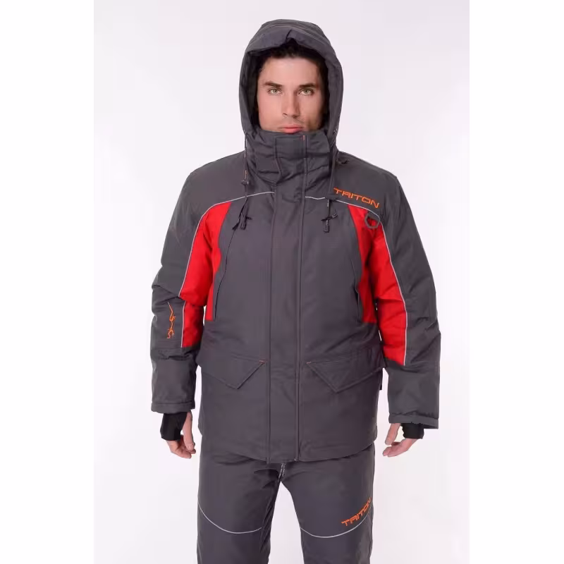 Костюм-поплавок мужской Triton Gear Skif (Скиф) -40 ПК, ткань Таслан, серый/красный, размер 48-50 (M), 182-188 см