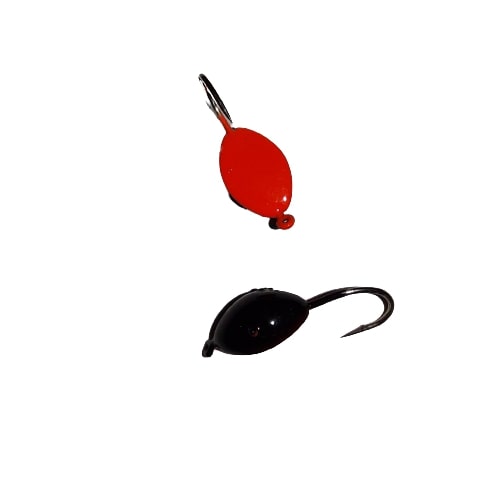 Мормышка вольфрамовая с ушком Клоп (черно-красная)