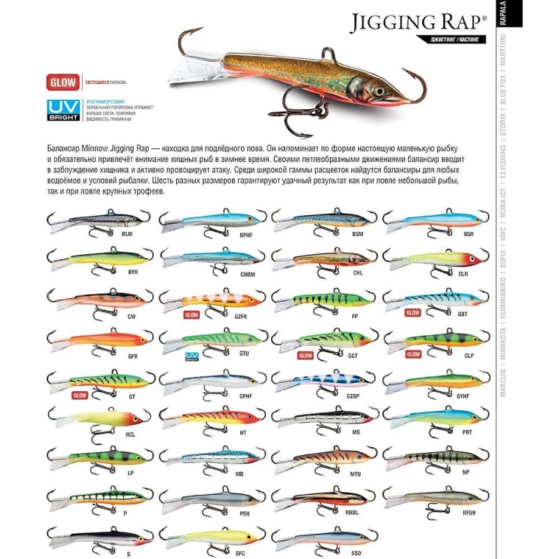 Балансир Rapala Jigging Rap W05 FP 5см, 9гр