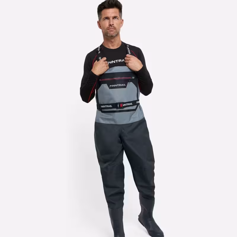 Полукомбинезон-вейдерсы Finntrail Airman, мембрана Hard-Tex, серый, размер M, 170-180 см