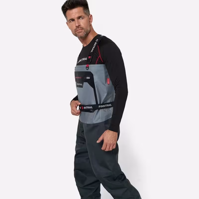 Полукомбинезон-вейдерсы Finntrail Airman, мембрана Hard-Tex, серый, размер M, 170-180 см