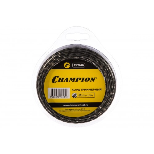 Корд триммерный Champion Tri-twist, витой треугольник, 2,7мм*15м