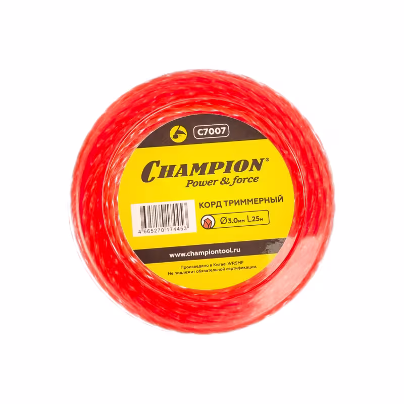 Корд триммерный Champion Twisted Square, квадрат витой, 3,0мм*25м