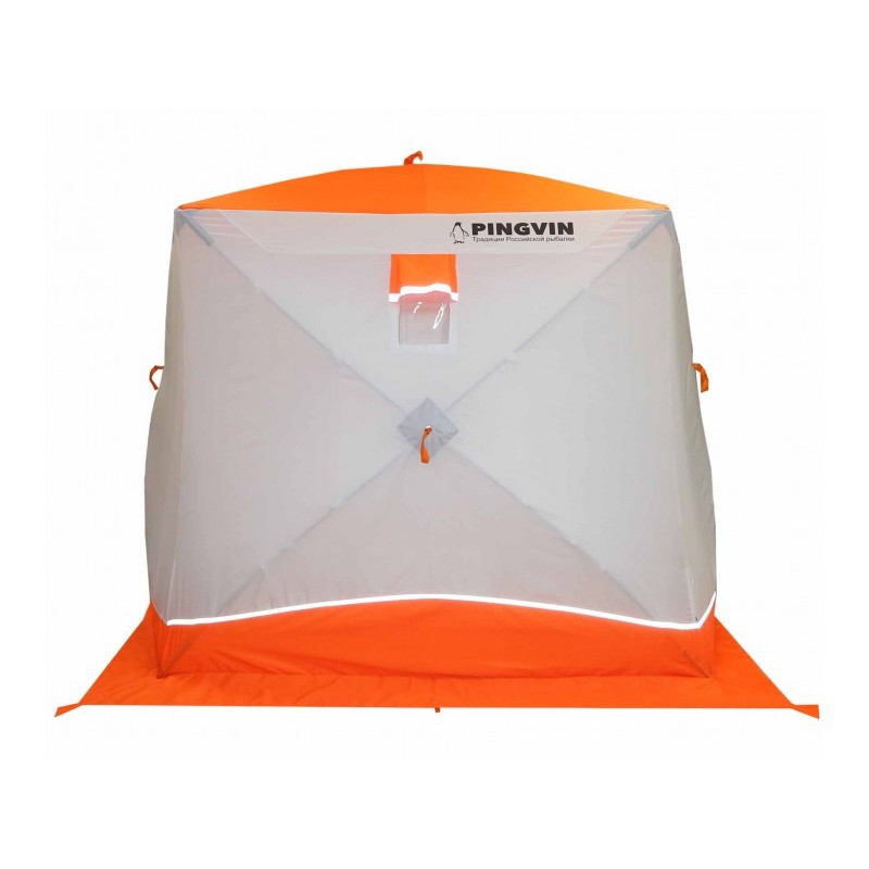 Палатка для зимней рыбалки Пингвин Призма Brand New, 2-мест., 185х200х185 см, белый/оранжевый