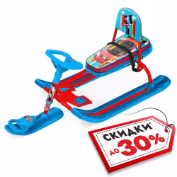 Снегокат со спинкой Nika Kids Тимка Спорт 4-1 Sportcar, красный/синий