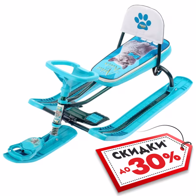 Снегокат со спинкой Nika Kids Тимка Спорт 4-1 Kitty, голубой