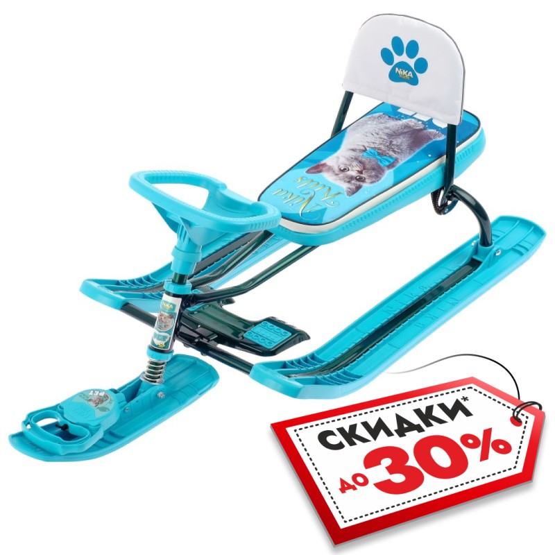 Снегокат со спинкой Nika Kids Тимка Спорт 4-1 Kitty, голубой