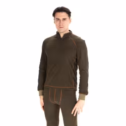 Комплект термобелья мужской Huntsman Thermoline ZIP, флис фактурный, хаки, размер 44-46 (M)