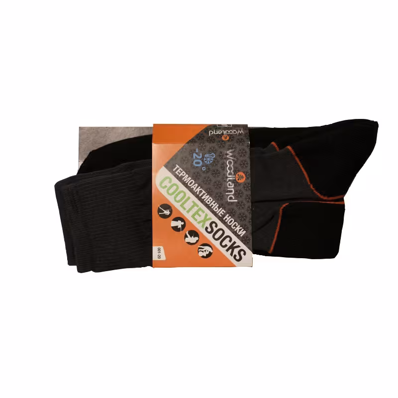 Термоноски Woodland CoolTex, серый/черный, размер 44-46