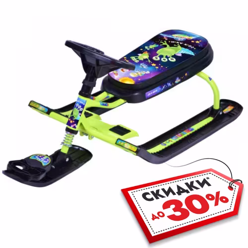 Снегокат Nika Kids Тимка Спорт 5 Пришельцы, зеленый/черный