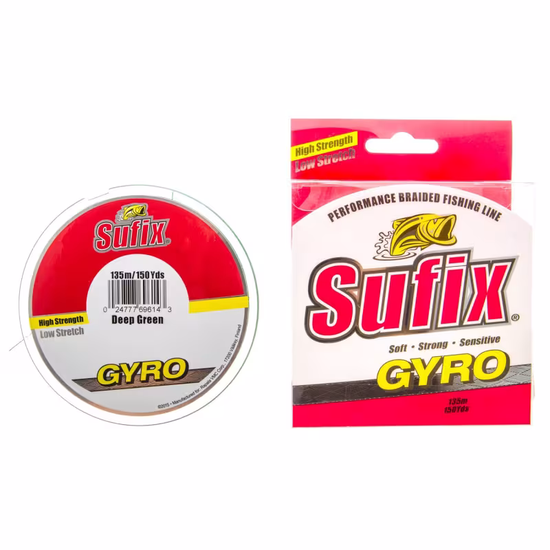 Леска плетеная Sufix Gyro Braid 0.21 мм, 11.9 кг, 135 м