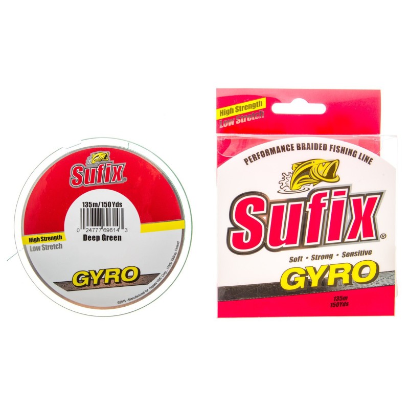 Леска плетеная Sufix Gyro Braid 0.21 мм, 11.9 кг, 135 м