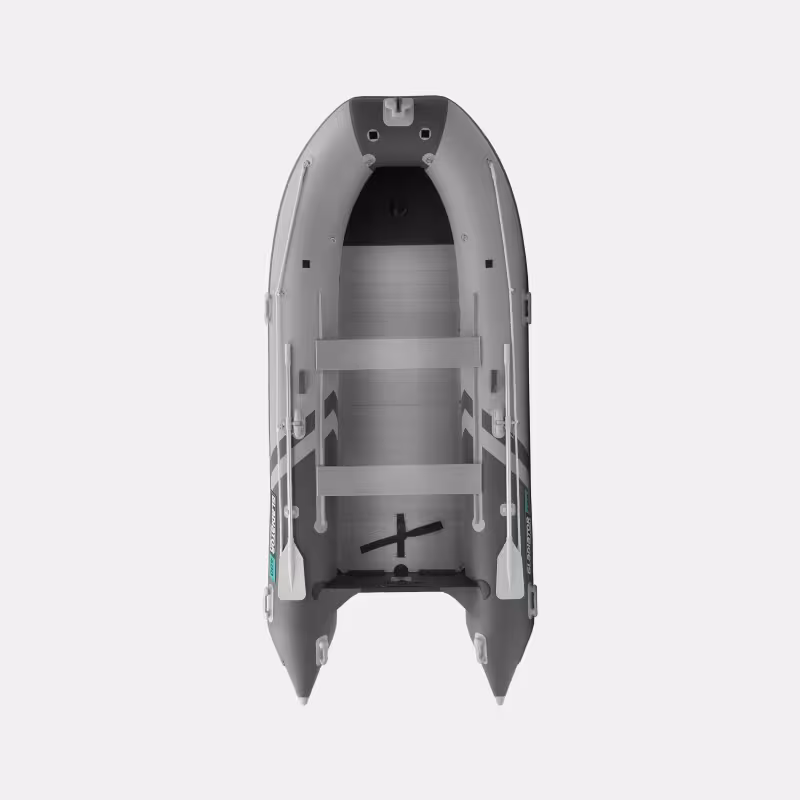 Надувная лодка ПВХ Gladiator C400AL, пайол алюминиевый, светло-серый/темно-серый