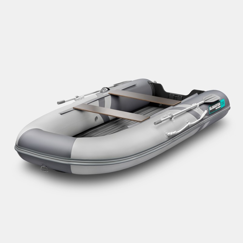 Надувная лодка ПВХ Gladiator E330LT, НДНД, светло-серый/темно-серый