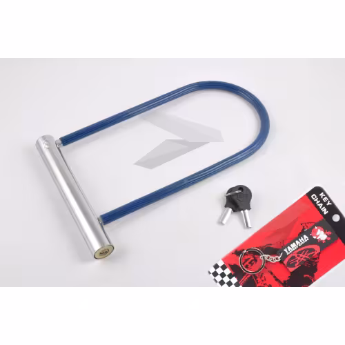 Замок противоугонный, U-образная скоба, L-250мм, d-10мм, LOCK, с брелоком (синий, P-1652)