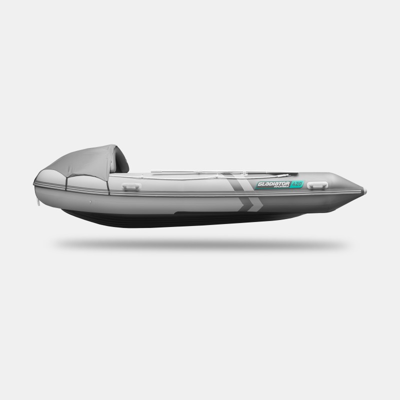 Надувная лодка ПВХ Gladiator E420PRO, НДНД, светло-серый/темно-серый