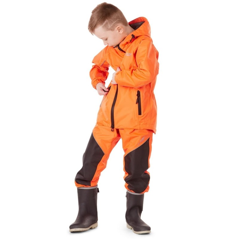 Костюм-дождевик детский Dragonfly Evo Kids, нейлон, оранжевый/черный, 128-134 см