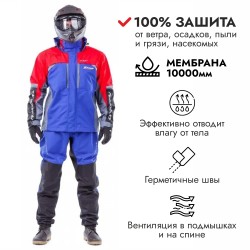 Куртка мужская Dragonfly Quad PRO,  синий/красный, размер L, 182 см