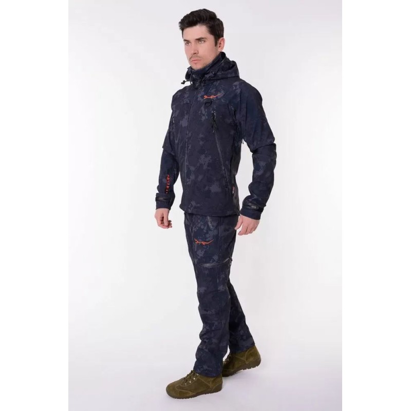 Костюм мужской Triton Gear PRO, ткань Софтшелл, серо-черный камуфляж, размер 52-54 (L), 170-176 см