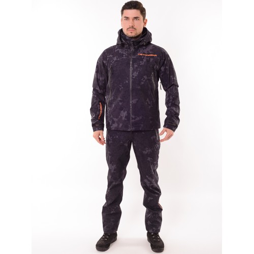 Костюм мужской Triton Gear PRO, ткань Софтшелл, серо-черный камуфляж, размер 52-54 (L), 182-188 см