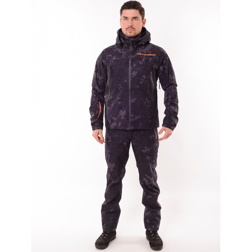 Костюм мужской Triton Gear PRO, ткань Софтшелл, серо-черный камуфляж, размер 48-50 (M), 182-188 см