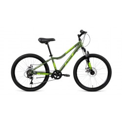 Велосипед горный хардтейл подростковый ALTAIR AL 24 D, рост 12, 7 скоростей, зеленый