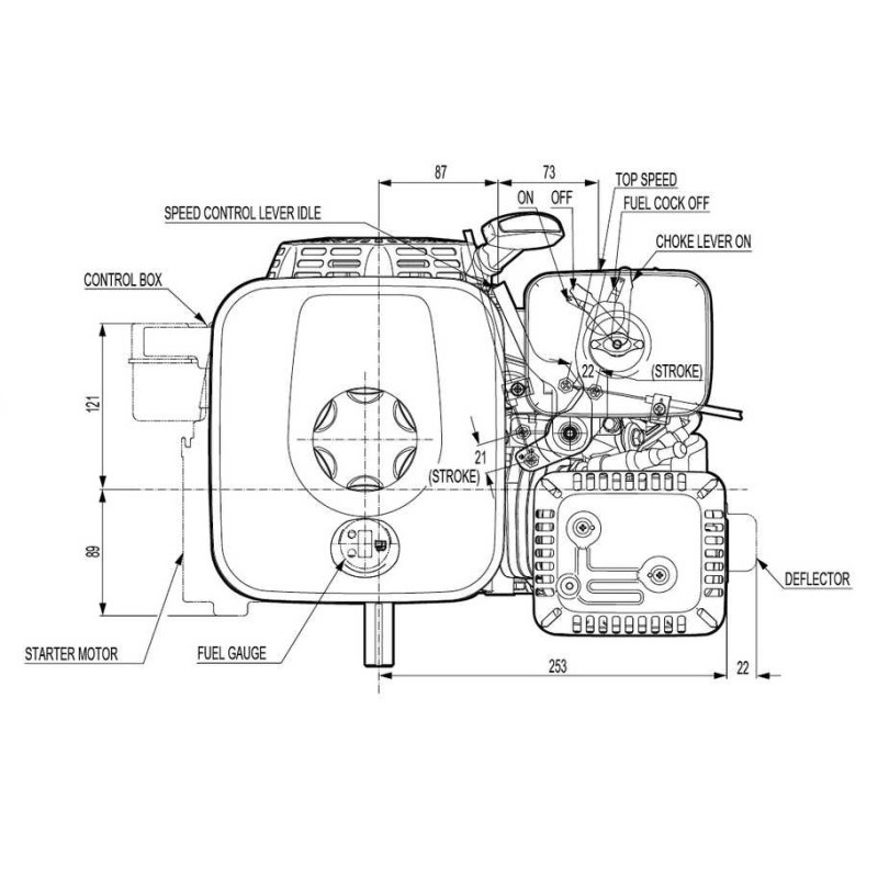 Двигатель бензиновый Honda GX 200 (с КЗД: втулка, платформа, шкив, крепеж)