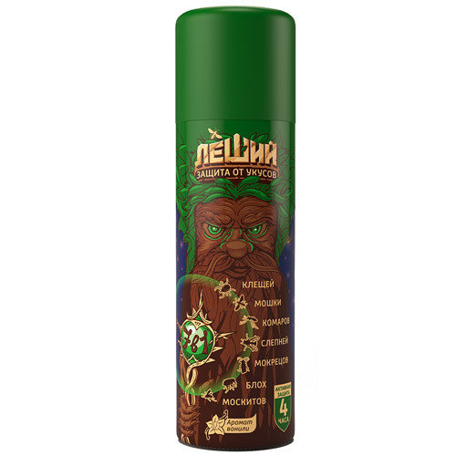 Аэрозоль Леший 7в1, 150мл (от комаров, клещей, мошек, слепней, мокрецов, москитов) Рефтамид