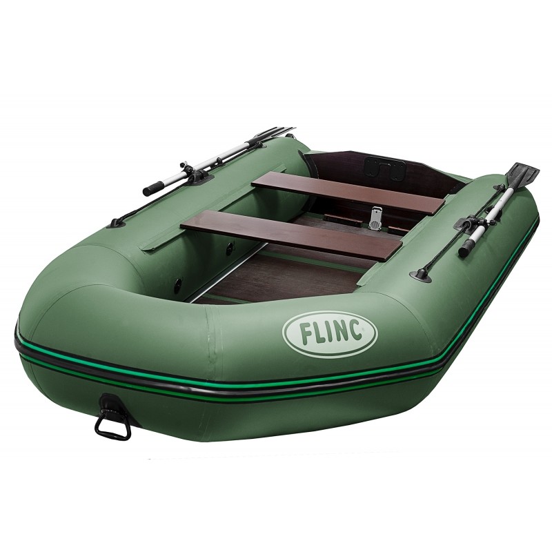 Надувная лодка ПВХ Flinc FT320K, пайол фанерный, зеленый
