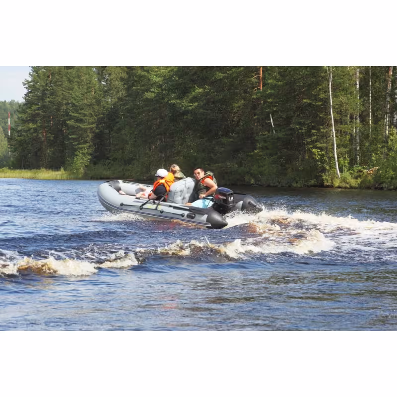 Надувная лодка ПВХ Адмирал 340 Sport Lite, пайол фанерный, камыш черный