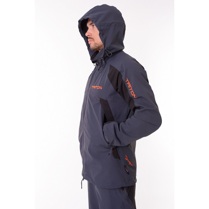 Костюм мужской Triton Gear Reptil, ткань SoftShell APEX, серый/черный, размер 52-54 (L), 170-176 см