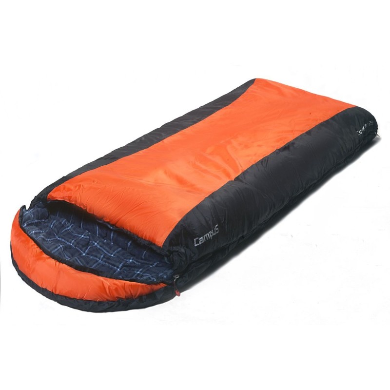 Мешок спальный Campus Coguar 250 L-zip, черный/оранжевый (до +2°С)