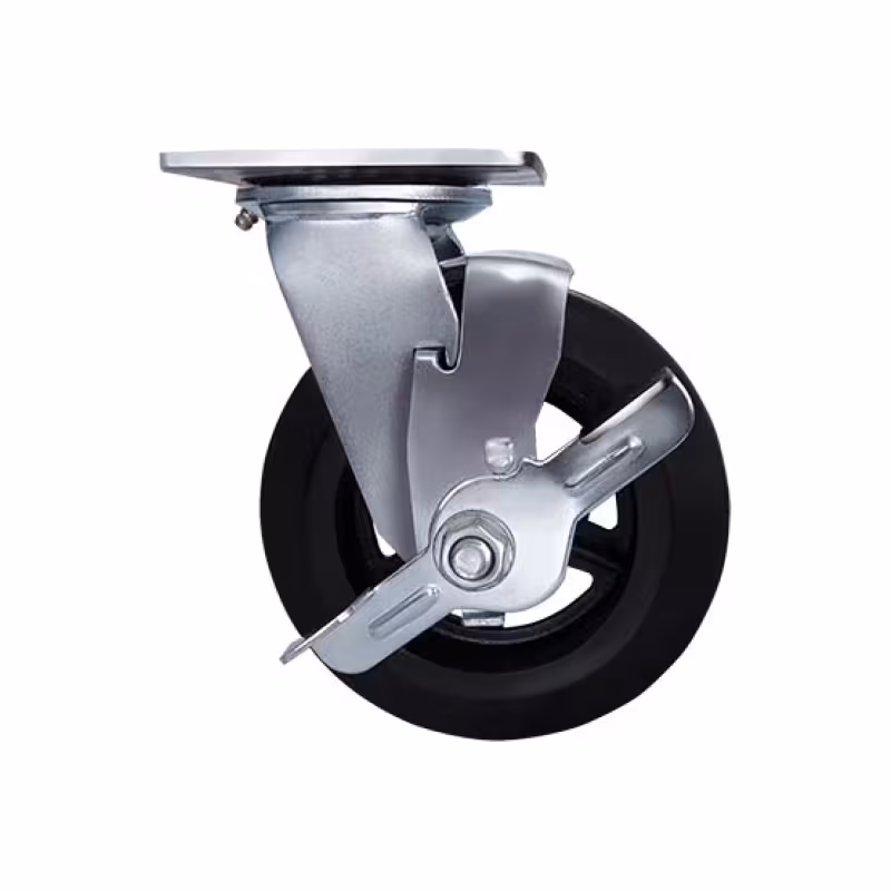 Колесо большегрузное Longway SCdb 80 поворотное с тормозом (200x50мм, 280кг) с опорой