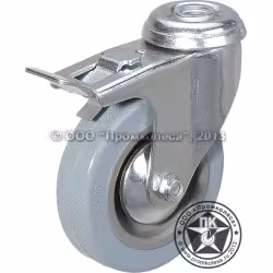 Колесо аппаратное SChgb 93 поворотное с тормозом, крепление под болт (75x23, 50кг) с опорой