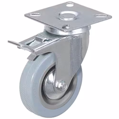 Колесо аппаратное Longway SCgb 93 поворотное с тормозом (75x23, 50кг) с опорой