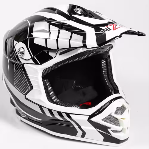 Мотошлем Hizer B6195, черный/белый, размер M