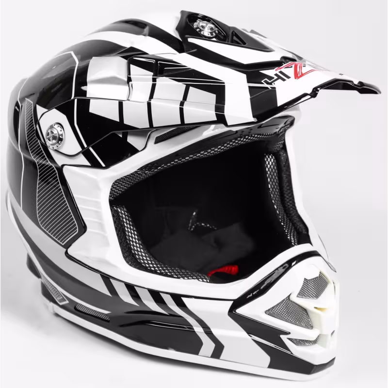 Мотошлем Hizer B6195, черный/белый, размер M