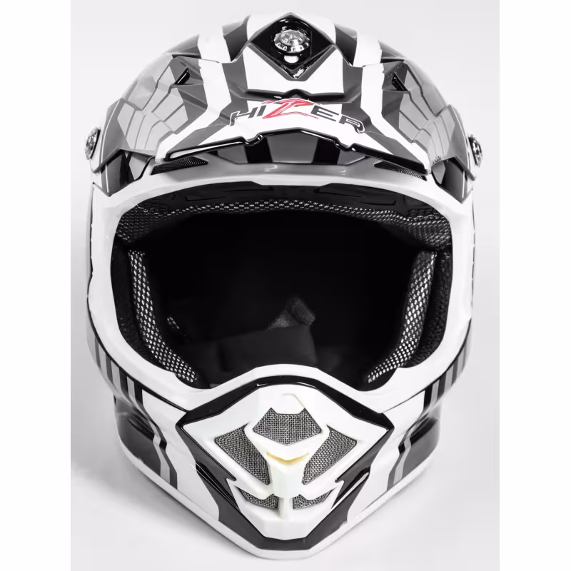 Мотошлем Hizer B6195, черный/белый, размер M