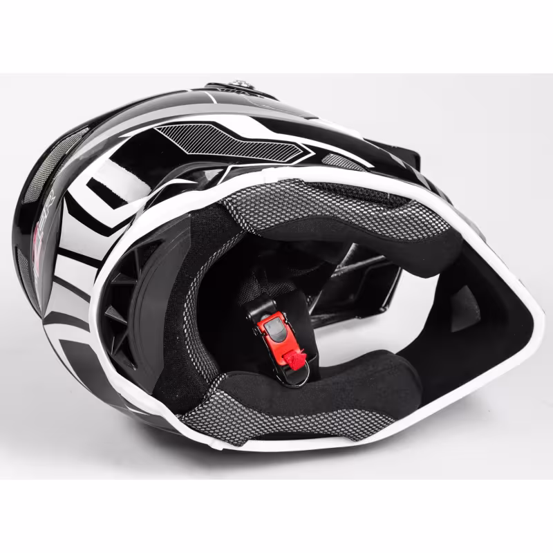 Мотошлем Hizer B6195, черный/белый, размер M